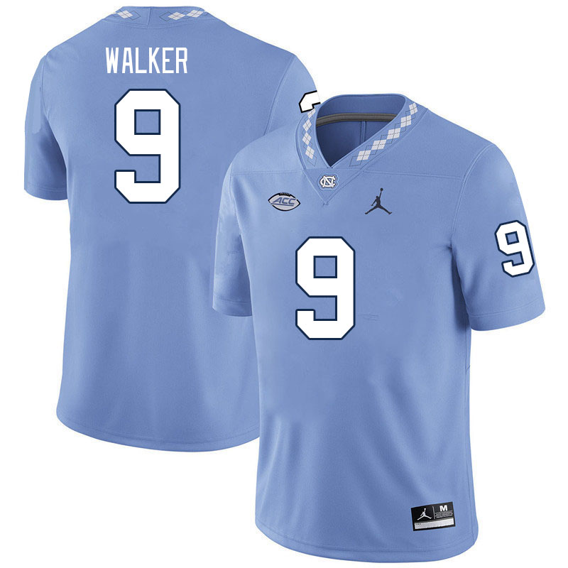 Men #9 Devontez Walker North Carolina Tar Heels College Football Jerseys Stitched-Carolina Blue